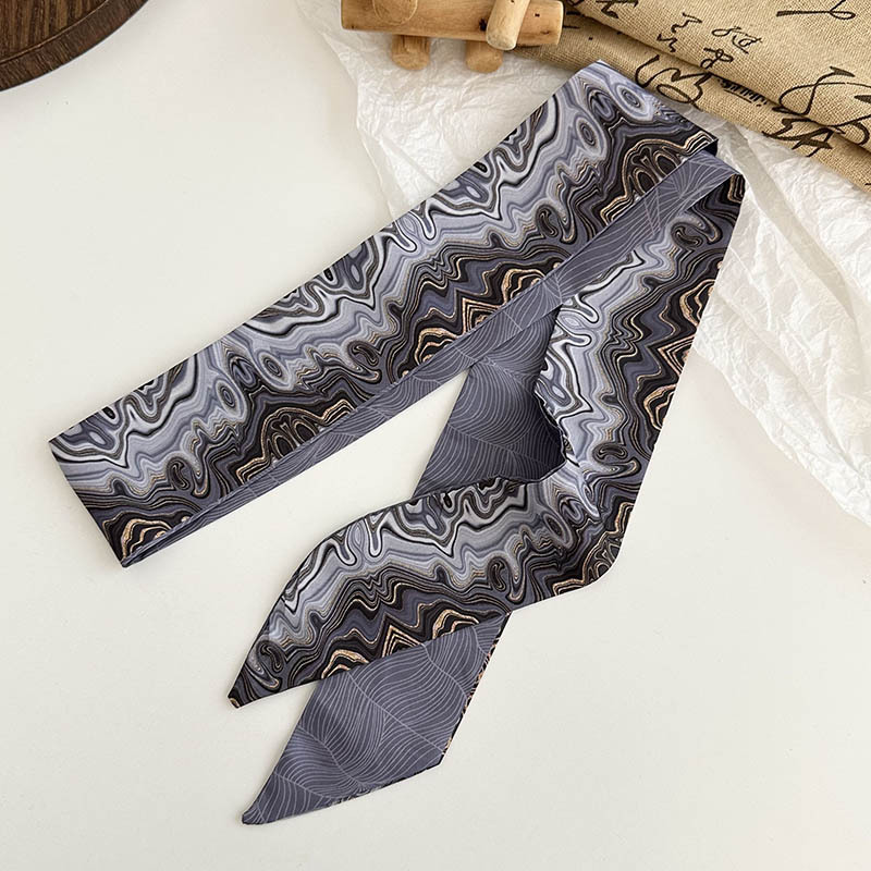 Pañuelo de seda largo, sentido de alta calidad, bufanda de estilo chino retro, pañuelo en la cabeza, cinturón para el cabello, cinta para atar, cinturón decorativo