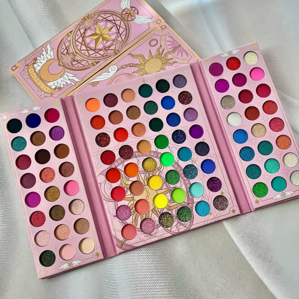 Cartoon 96-color eyeshadow palette for cross-border foreign trade, featuring pearlescent, matte, and glitter eyeshadows, for export to Europe and America, wholesale