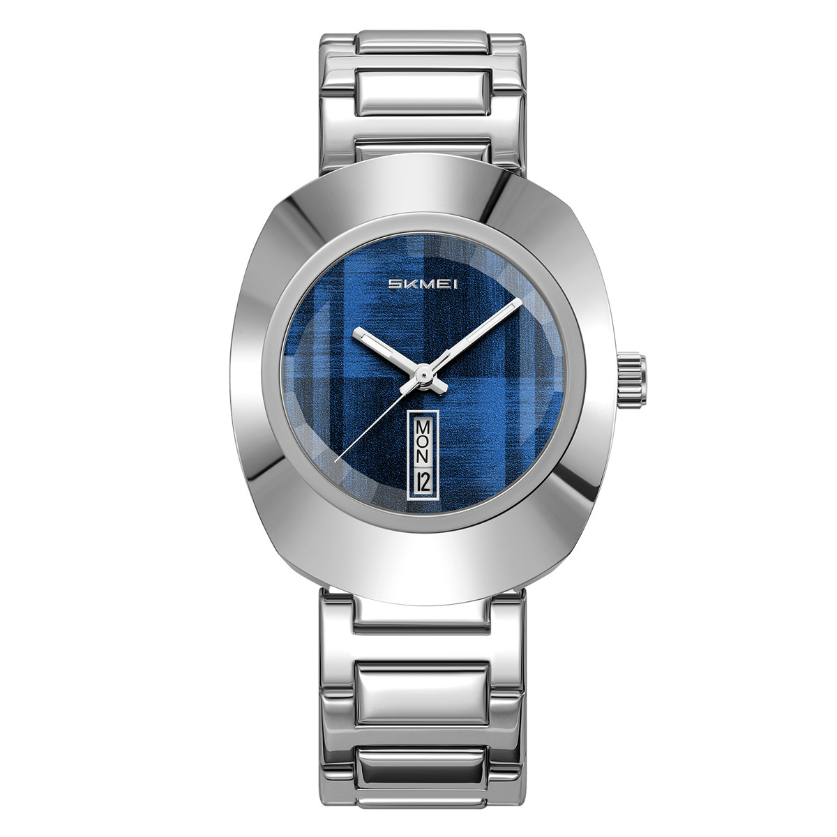Momento de belleza azul acero correa relojes de cuarzo hombre retro impermeable relojes de negocios comercio exterior al por mayor regalos fábrica personalizada