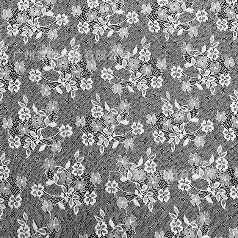 2026 tejido de encaje de manga larga plegado para usar camiseta de fondo tejido de encaje de albaricoque blanco y negro en stock