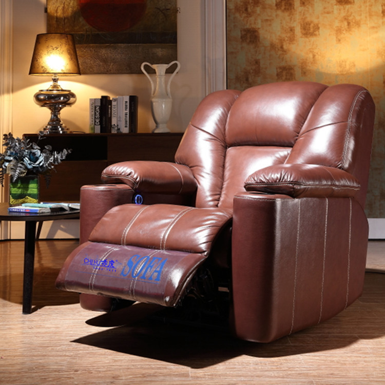 First-class space single cabin first-layer cowhide combination seat home cinema AV room functional sofa chair