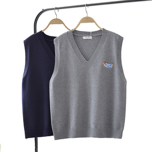 Plus Size V-Neck Knitted Vest for Women, Fat Mm, 2025 Spring, Preppy Style, Versatile Casual Sweater 5008