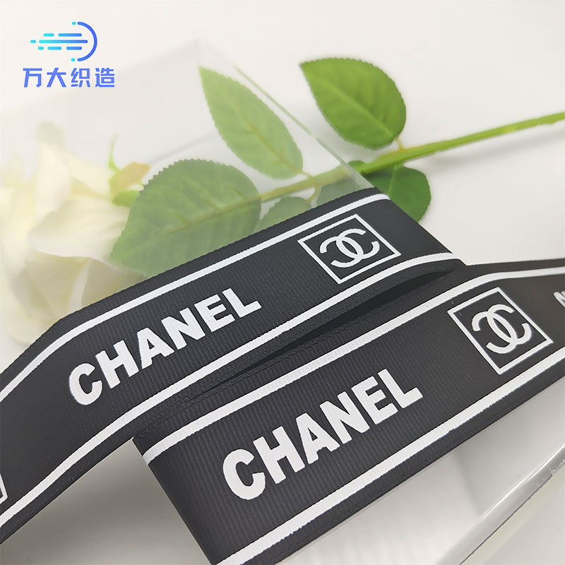 3.8cm大牌印花织带小香服饰头饰手工DIY鞋帽服装辅料批发厂家现货|undefined