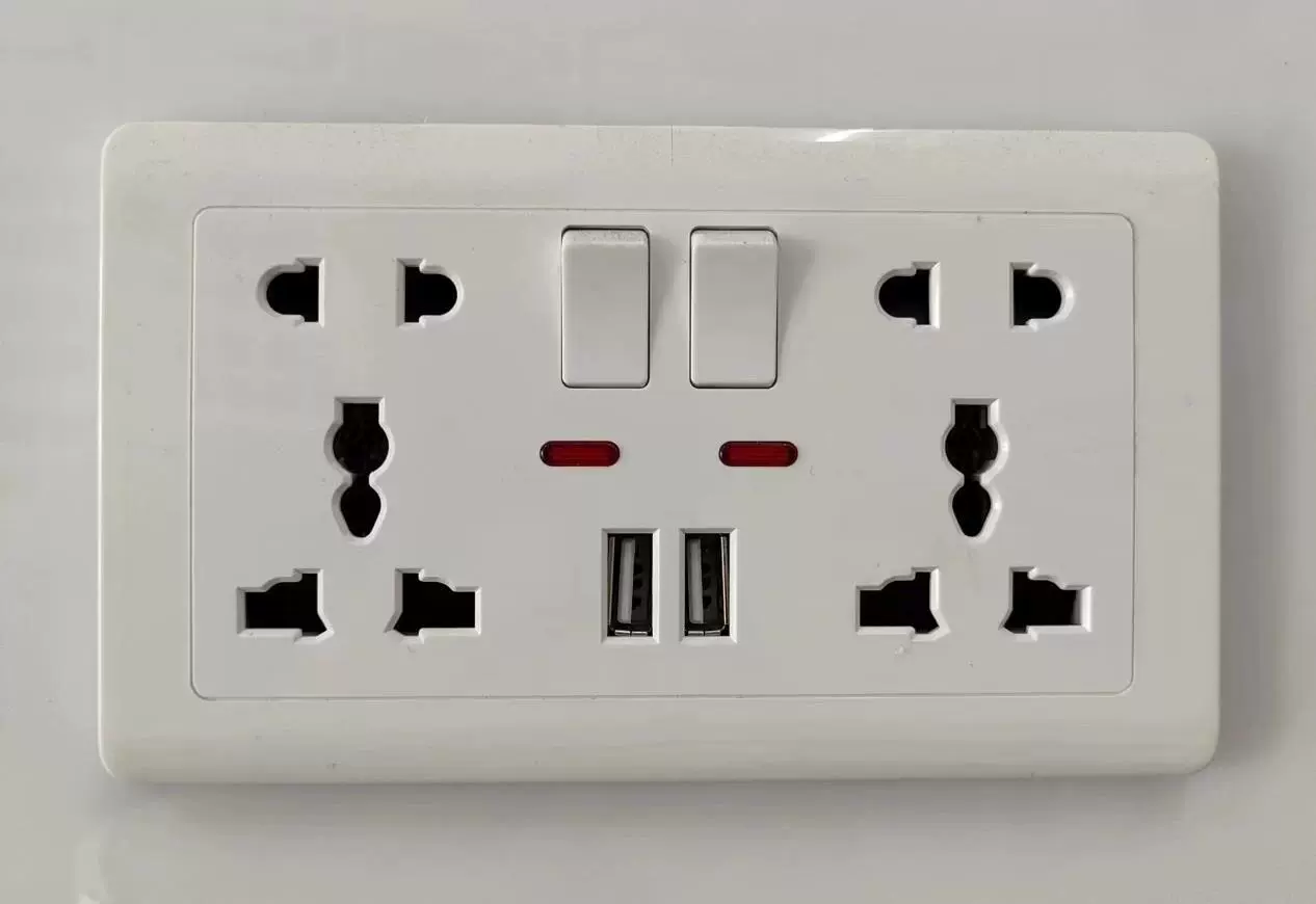 Luoge Wall Ultra-Thin Switch Panel - Lightweight, Multi-Config Electrical Socket Box with Light