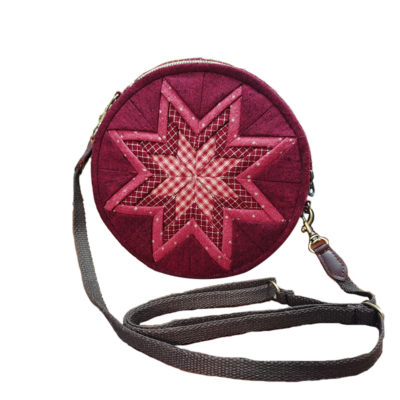Hecho a mano Lu bordado estilo étnico cintura bolsa de tambor patchwork DIY bordado creativo bolsa tridimensional retro bolsa de mensajero bolsa de tela bolso de las mujeres