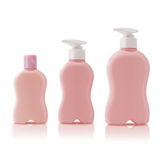 PE粉色300ml内衣洗衣瓶180ml90ml儿童洗护乳液扁瓶按压泵洗手液瓶