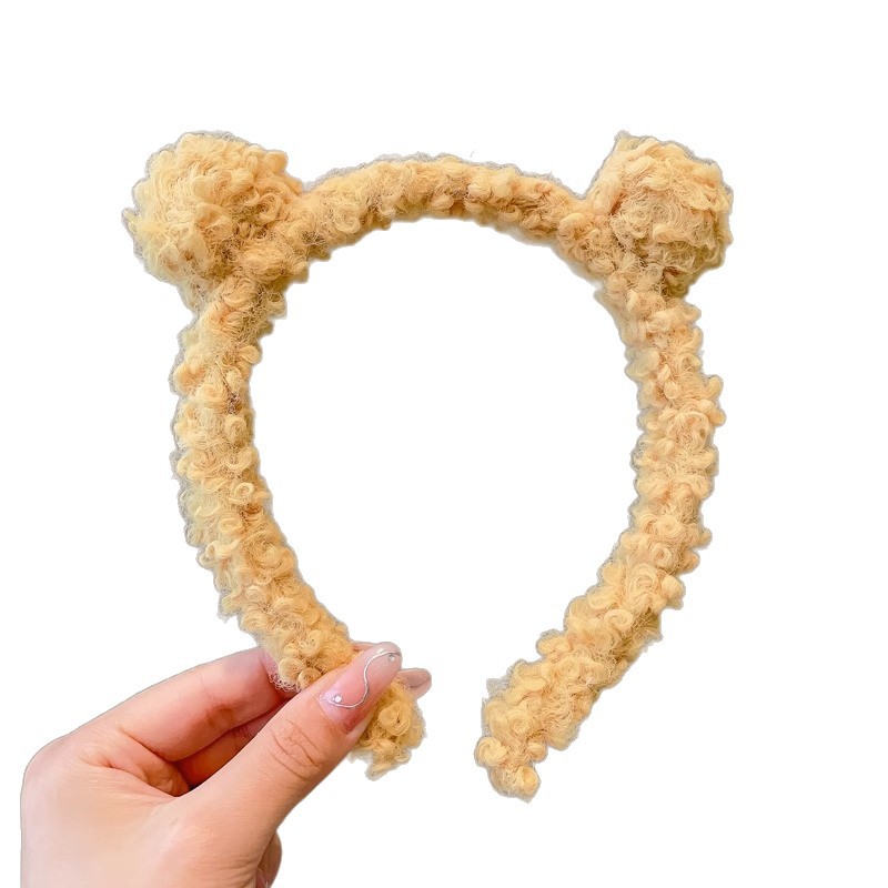 Linda banda de pelo de lavado de cara de felpa Otoño e Invierno nueva diadema antideslizante Lavado especial banda de pelo femenino de ala ancha tocado