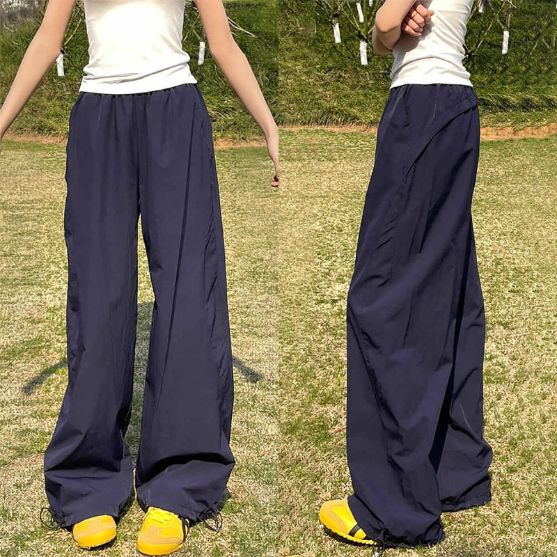 American-Style Navy Blue Quick-Dry Work Pants for Women 2026 New Summer Parachute Hiking Wide-Leg Pants High-Waisted Sports Sweatpants American-Style Navy Blue Quick-Dry Work Pants for Women 2026 New Summer Parachute Hiking Wide-Leg Pants High-Waisted Sports Sweatpants