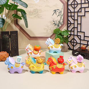 Xiaoma Fu Fu Zhuanzhuanle Ornament Desktop Decoration Student Children's Gift Zodiac Ornament Temple Cultural and Creative Gift