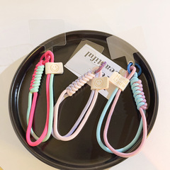 潮款編織手機掛繩短款手機鏈ins小眾鑰匙扣掛件ccd相機手鍊耳機殼