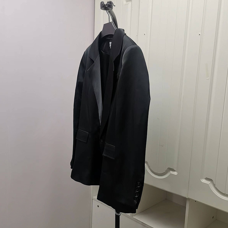 Elegant Black Long-sleeve Blazer For Women Lightweight Coat_voghion.com