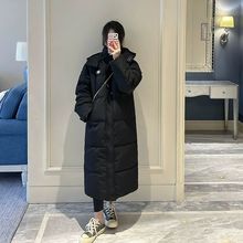 白鸭绒羽绒服女过膝长款冬季新款韩版宽松加厚小个子学生外套