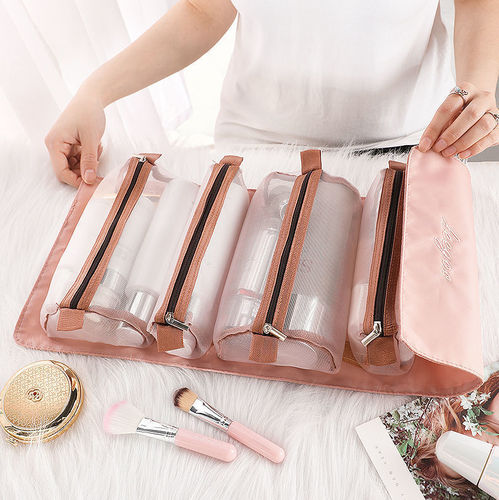 Portable cosmetic bag, large-capacity travel toiletry bag for girls, makeup and skin care products, dormitory storage bag, cosmetic bag