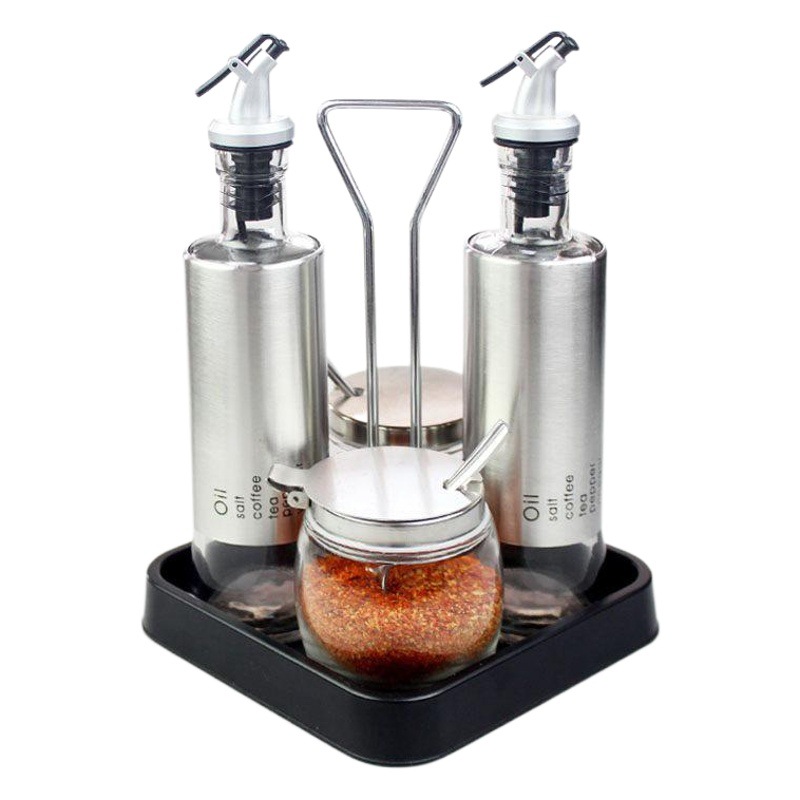 Negro molinillo de pimienta estante de condimento suministros de cocina hogar condimento caja condimento tarro aceite olla aceite botella de aceite