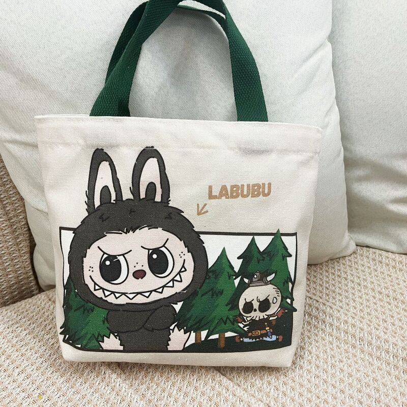 2025 新ラブブ labubu ハンドバッグ キャンバスバッグ ポータブル かわいい ランチ お土産 ハンドバッグ|undefined