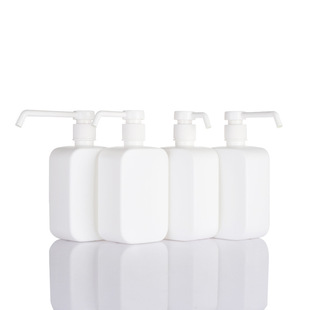 Customized 500ml Hdpe White Square Alcohol Disinfectant Hand Sanitizer Long Mouth Long Pole Spray Pump