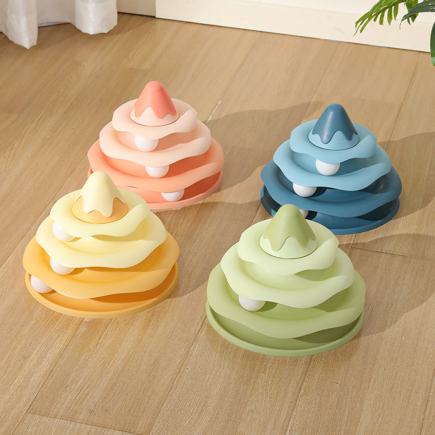 Juguetes educativos para gatos Pipitao Original Snow Mountain Disco de entretenimiento de cuatro capas Juguetes para gatos divertidos