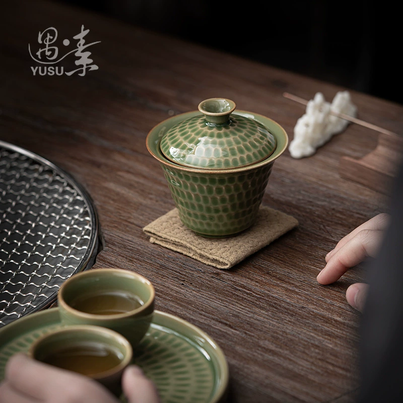 创意复古陶瓷茶杯 茶具 抓手