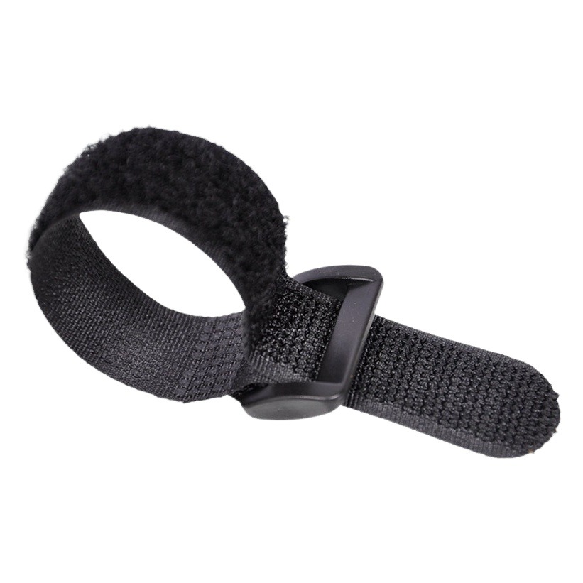 En stock correa de batería de nylon negro equipo de alambre vinculante Paquete de cable organizador modelo hebilla inversa cinta de Velcro
