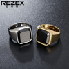 Accessory, agate ring stainless steel, European style, simple and elegant design, with gem