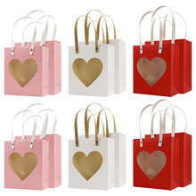 欧式新款情人节盒子 心形开窗包装手提纸盒 婚礼派对伴手礼喜糖盒