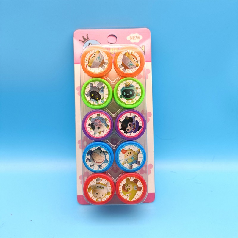 Pony Boley sellos de niños recompensas cuentas de mano juguetes dibujos animados lindos corazón de una niña púrpura sello Pony papelería.