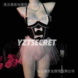 性感情趣内衣纯欲二次元软妹女仆系带连体衣制服诱惑萌妹套装