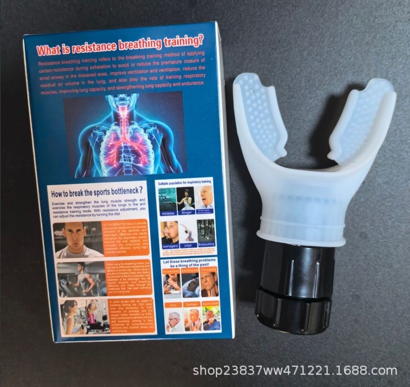 国境を越えたポータブル肺活量腹部マウスピース呼吸トレーナー腹部 COPD 機能呼吸トレーナー|undefined