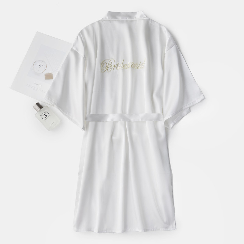 반소매 신부 들러리 화이트