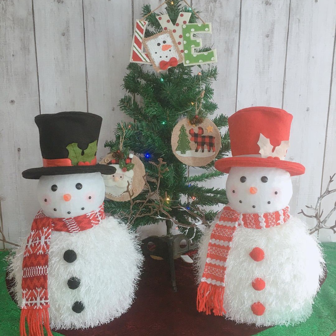 跨境圣诞节毛绒灯光大雪人创意家居桌面橱窗装饰圣诞节礼物小摆设
