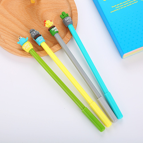Korean Student Pen Creative Cactus Plant Shape Neutral Pen, Fresh and Cute Water-based Signature Pen