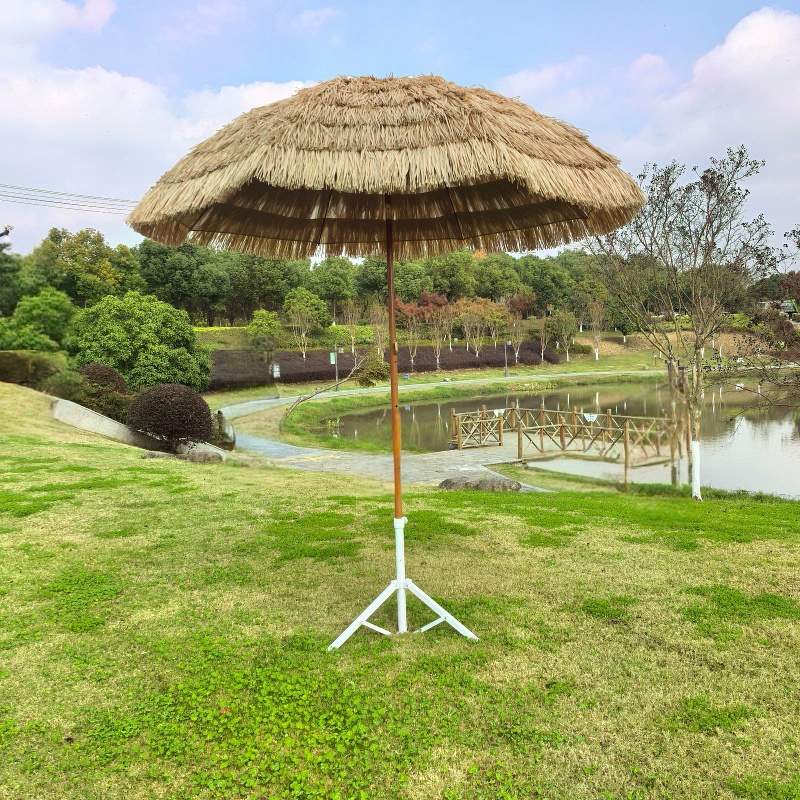 Straw umbrella thatch outdoor parasol simulation camping courtyard garden umbrella