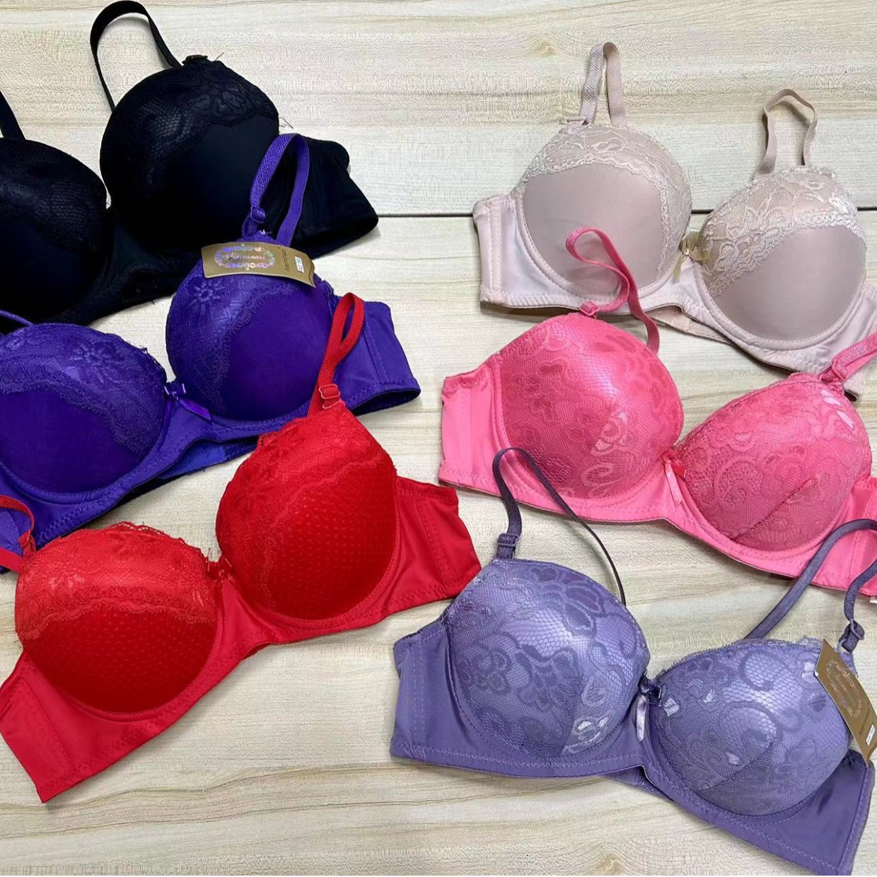 Mixto de marcas europeas y estadounidenses del sudeste asiático, ropa interior de damas con anillo de acero, encaje liso, sujetadores mixtos lotes image 1