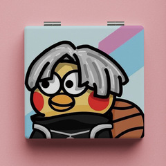 Portable Makeup Mirror Similar to Cai Xukun, Dormitory Companion Mirror, Korean Student Dual-Sided Folding Mirror, Fresh and Cute Sister-in-Law Style