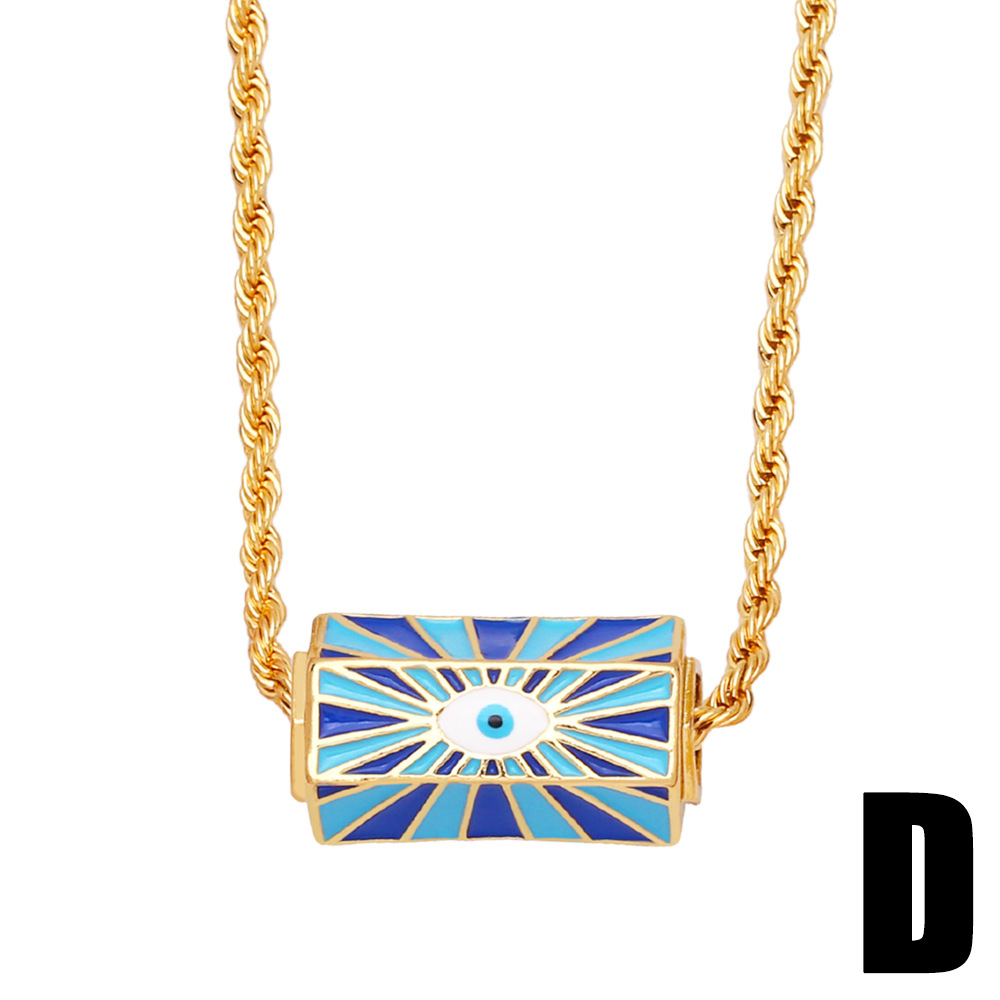 2022 new devilu0027s eye copper gold-plated dripping oil necklace