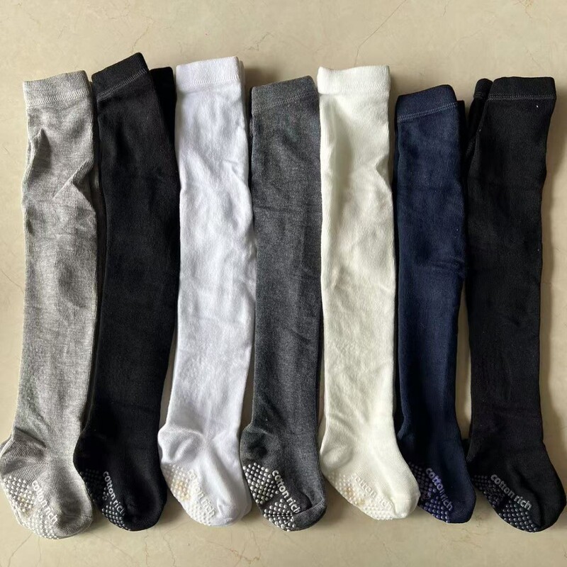 Cross-border Baby solid color anti-slip bottom BB pantyhose baby children leggings socks men's and women's pants jumpsuit foreign trade