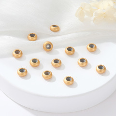 磨砂真金保色古法沙金手工飾品配件硅膠定位珠手鐲手鍊隔珠調節珠