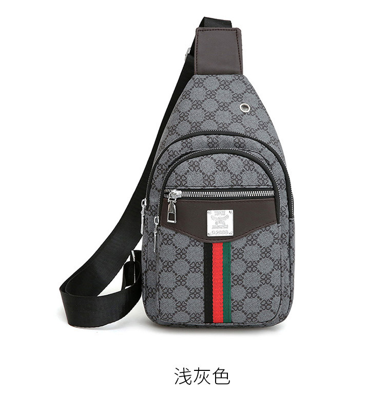 Cross-border chest bag, men's crossbody bag, travel shoulder bag, large-capacity leather bag, sports small backpack, multi-functional men's bag undefined