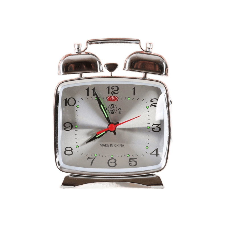 Mecánicos mecánicos de pollo para comer arroz reloj despertador retro nostálgico antiguo metal creativo dormitorio de estudiantes