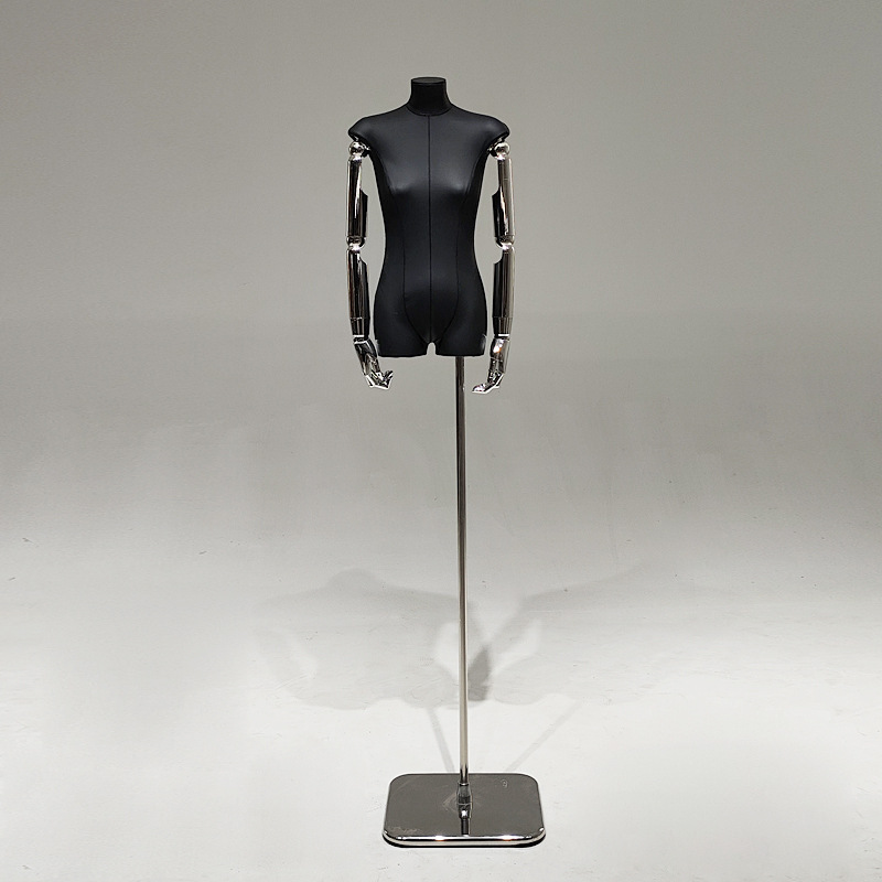 Cuero coreano PU modelo de cuerpo plano accesorios tienda de ropa de mujer mitad plano pecho pequeño estante de exhibición de ropa maniquí de ventana
