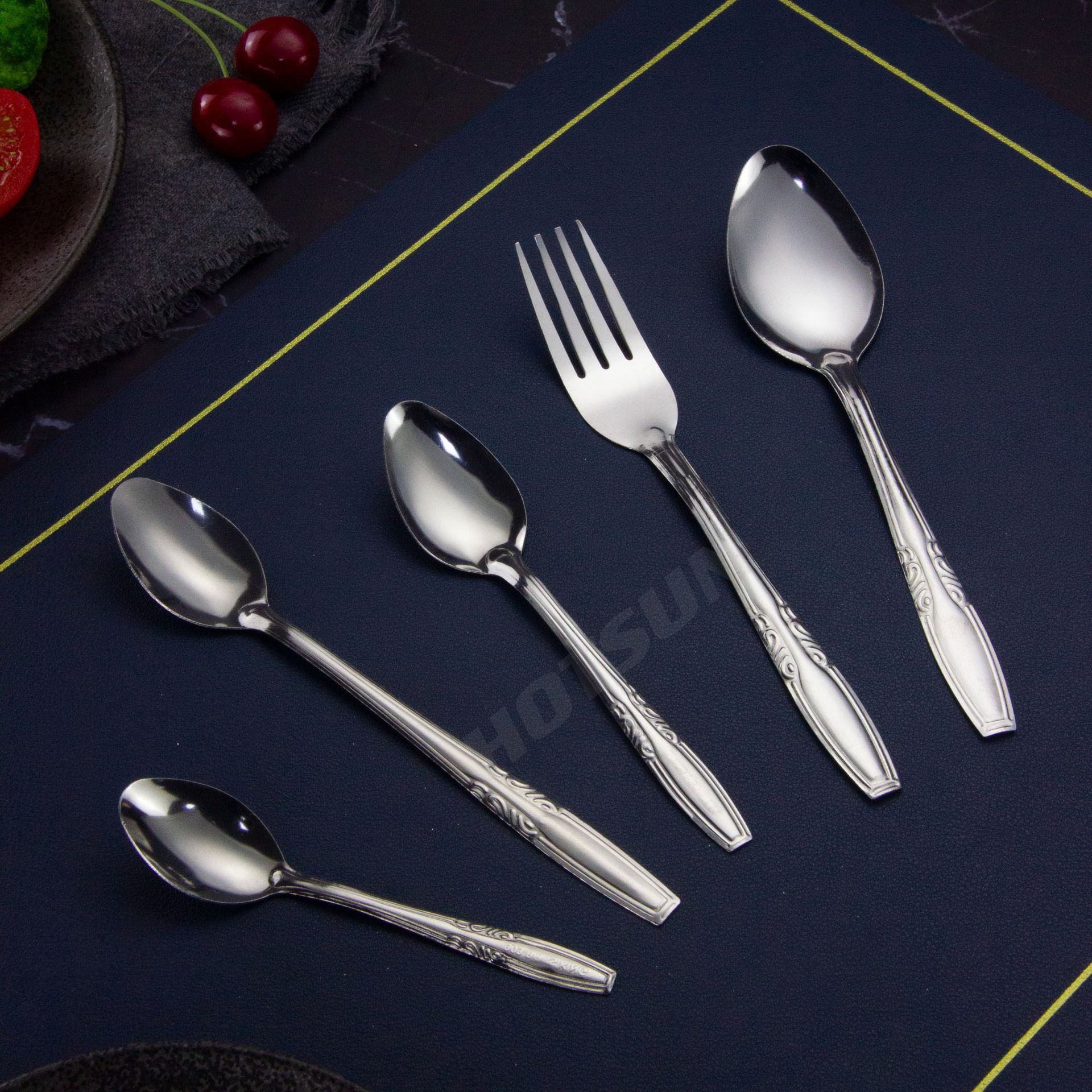 水抛303不锈钢勺子 印尼便宜888刀叉勺 冰勺茶勺咖啡勺餐具厂家