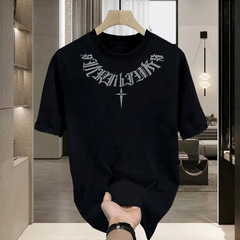 2024 Summer High-Quality Clothes Men's American Streetwear Short-Sleeve T-Shirt Versatile Pure Cotton T-Shirt Male Clothing