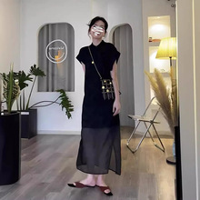 新中式国风旗袍改良版小黑裙夏季2024年新款轻熟名媛高级感连衣裙