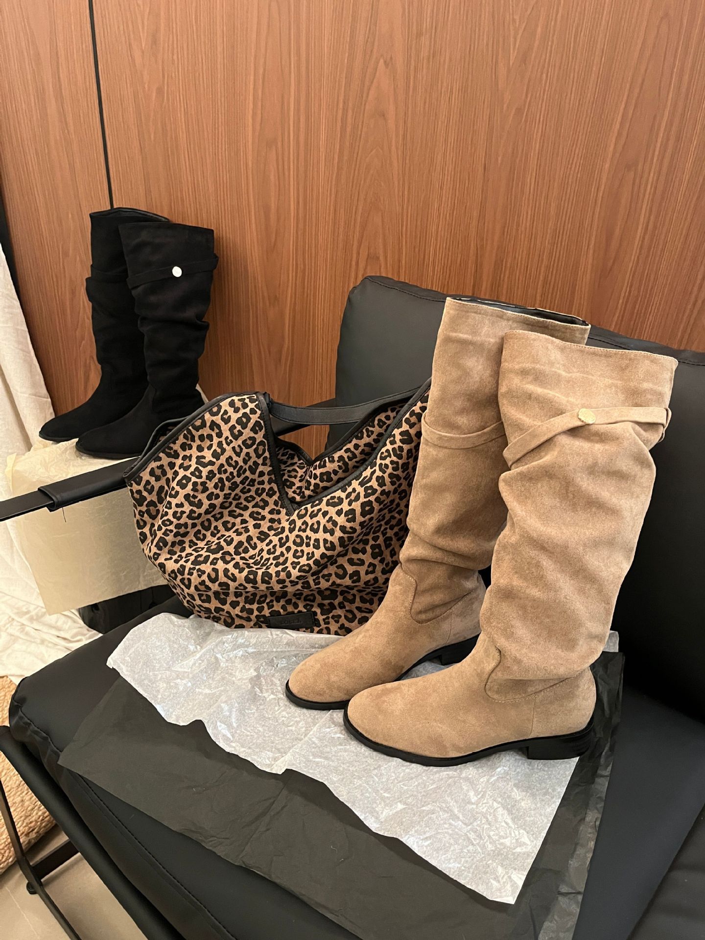ShoeVault 2024 Chunky Heel Retro Fleece-Lined Coffee Color Riding French Style Slim Bare Autumn Winter Women's Over-the-Knee Boots_voghion.com