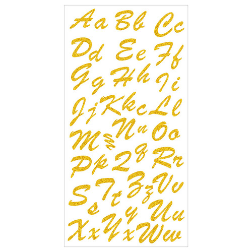 Wholesale glitter powder three-dimensional random stickers shiny DIY alphanumeric self-adhesive stickers 6 colors optional