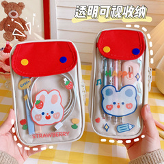 Japanese pencil case large capacity junior high school girl ins style multifunctional primary school student cute high-value stationery pencil case