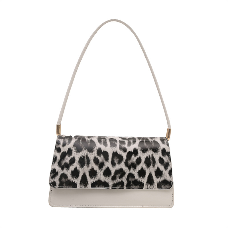 2024 moda nuevo estilo textura simple estampado de leopardo axila bolso cuadrado pequeño de mensajero portátil hombro axila bolso femenino