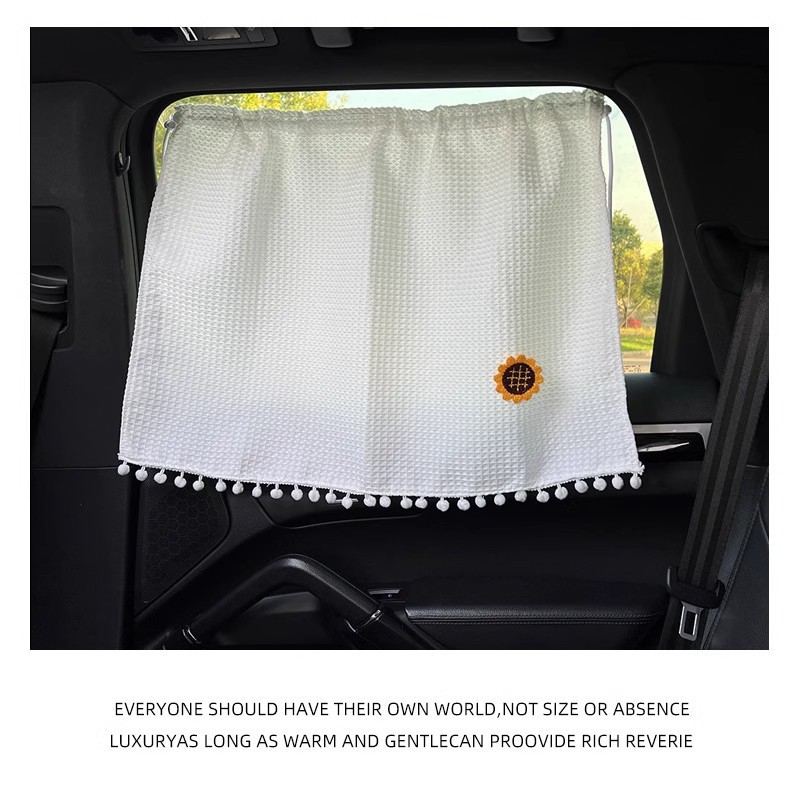 Car Sunshade Curtain Summer Cartoon Cute Car Sunshade for Baby Sun Protection and Heat Insulation Interior Light-Blocking Curtain