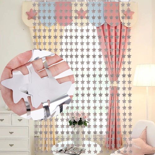 18 Stars and Rain Silk Curtains Birthday Party Decoration Scene Layout Props American Independence Day Pentagram Stars and Rain Silk Curtains