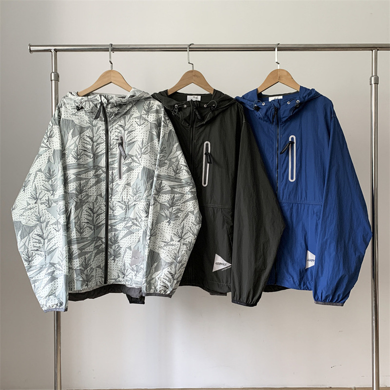 And Mountain Series Co-Branded Outdoor Lightweight 3m Reflective Loose Waterproof Nylon Hooded Jacket Men's and Women's Windproof Jacket